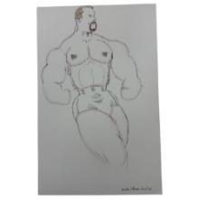 Randy Coleman Signed Gay Male Interest Original Drawing Illustration Art