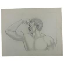 Randy Coleman Signed Gay Male Interest Original Drawing Illustration Art