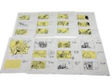Vintage Pages From World War Hulk Comic Storyboard With Notes