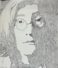 Vintage John Lennon 41inx32in John Lennon Lithograph