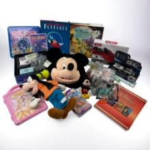 Vintage Collectible Mickey Mouse Face Backpack & DIsney Monopoly Lot