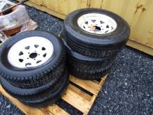 Pallet of Misc Trailer Tires & Wheels