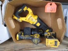Box of Dewalt Cordless Tools