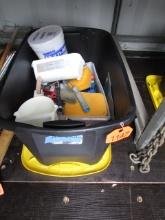 Tote of Paint Supplies