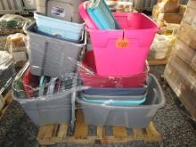 Pallet of Plastic Totes