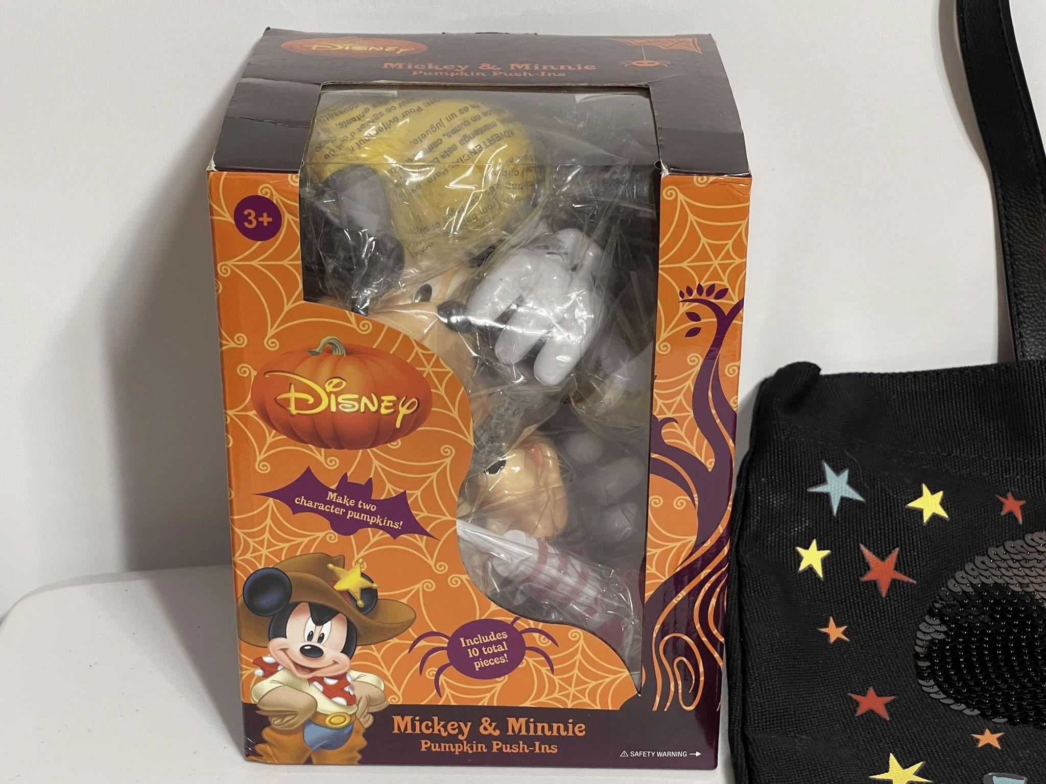 MICKEY & MINNIE PUMPKIN PUSH INS & SEQUIN TOTE