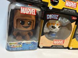 VINYL FIGURES (5) DORBZ - INCLUDING WOLVERINE, GHOST RIDER (1) MIGHTY MUGGS