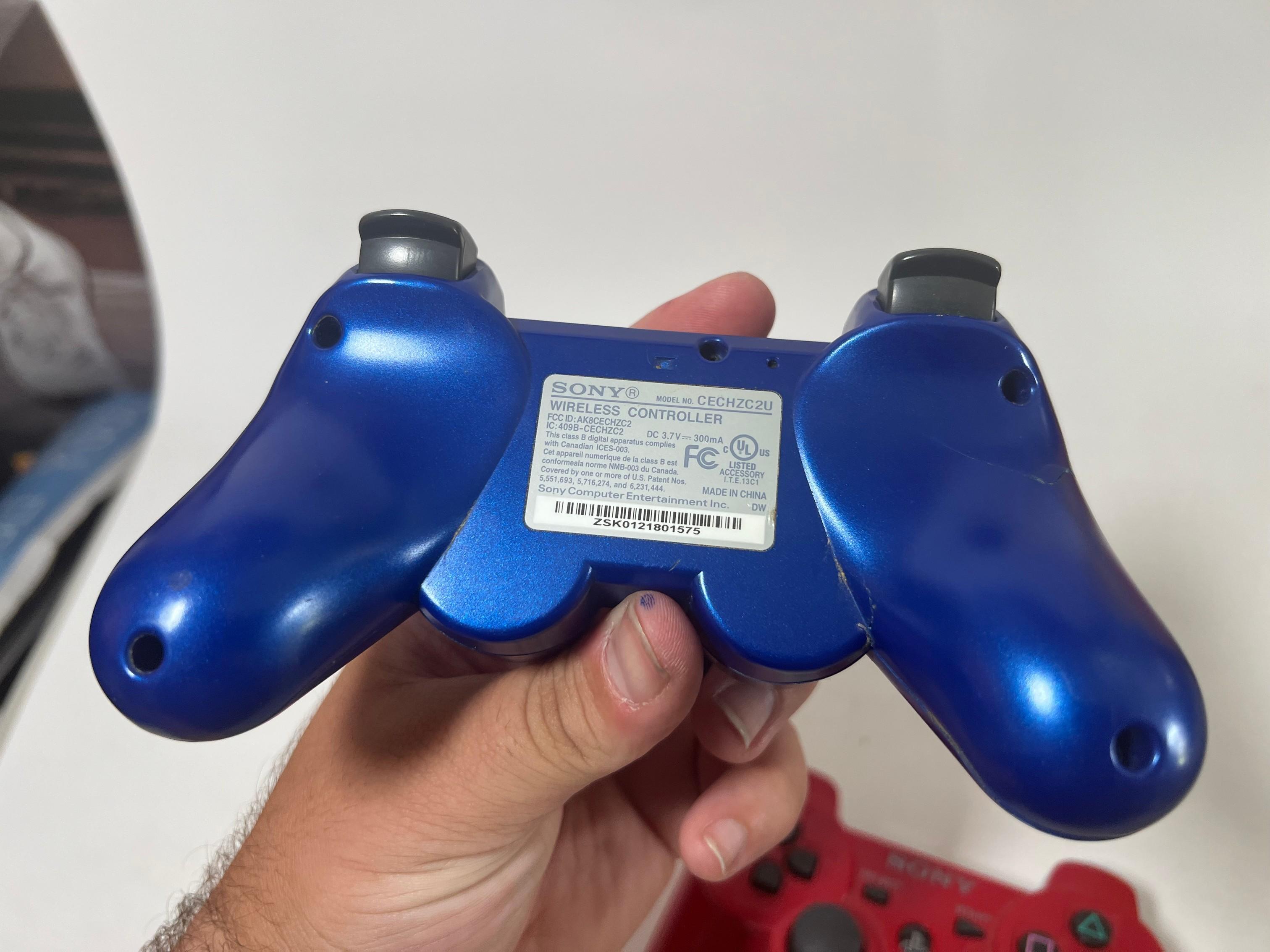 PS3 SONY CONTROLLERS - (1) BLUE (1) RED