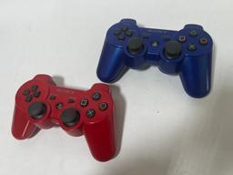 PS3 SONY CONTROLLERS - (1) BLUE (1) RED