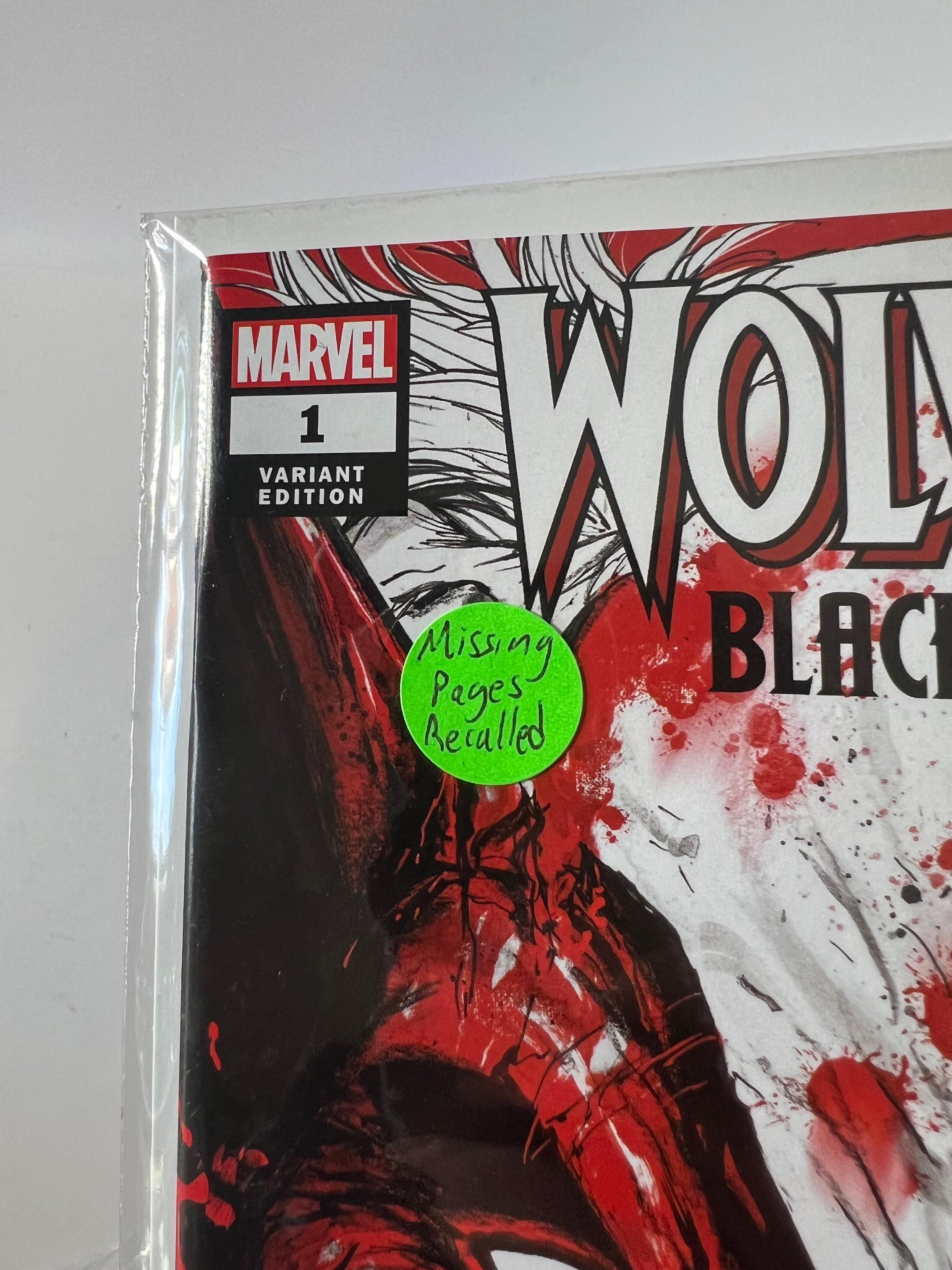 WOLVERINE BLACK, WHITE, BLOOD #1 - VARIANT COVER (MISSING PAGES, WAS RECALL