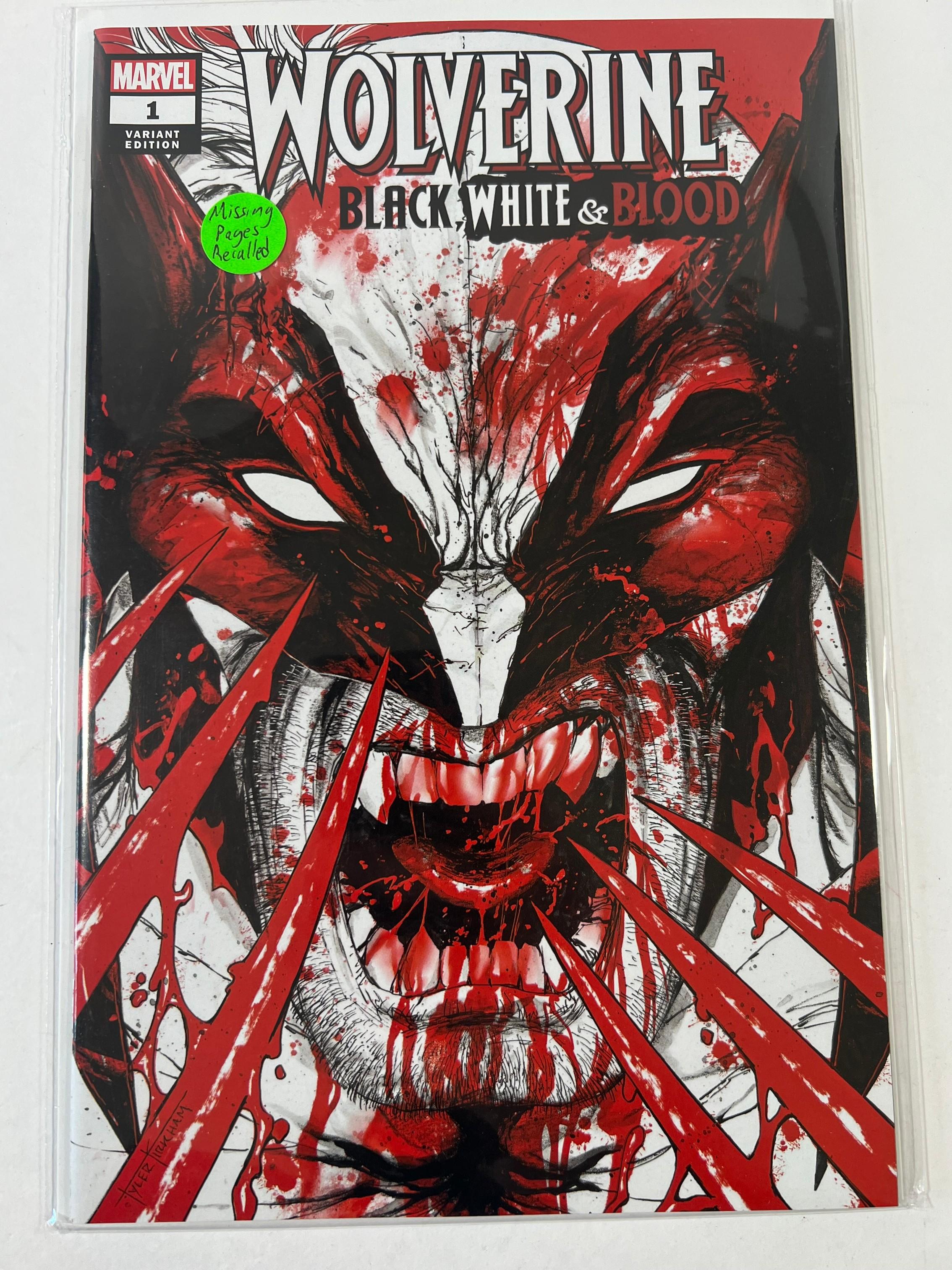 WOLVERINE BLACK, WHITE, BLOOD #1 - VARIANT COVER (MISSING PAGES, WAS RECALL