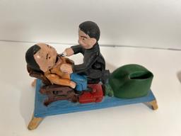 VINTAGE CAST IRON TOY BANK - DENTIST PULLING TEETH