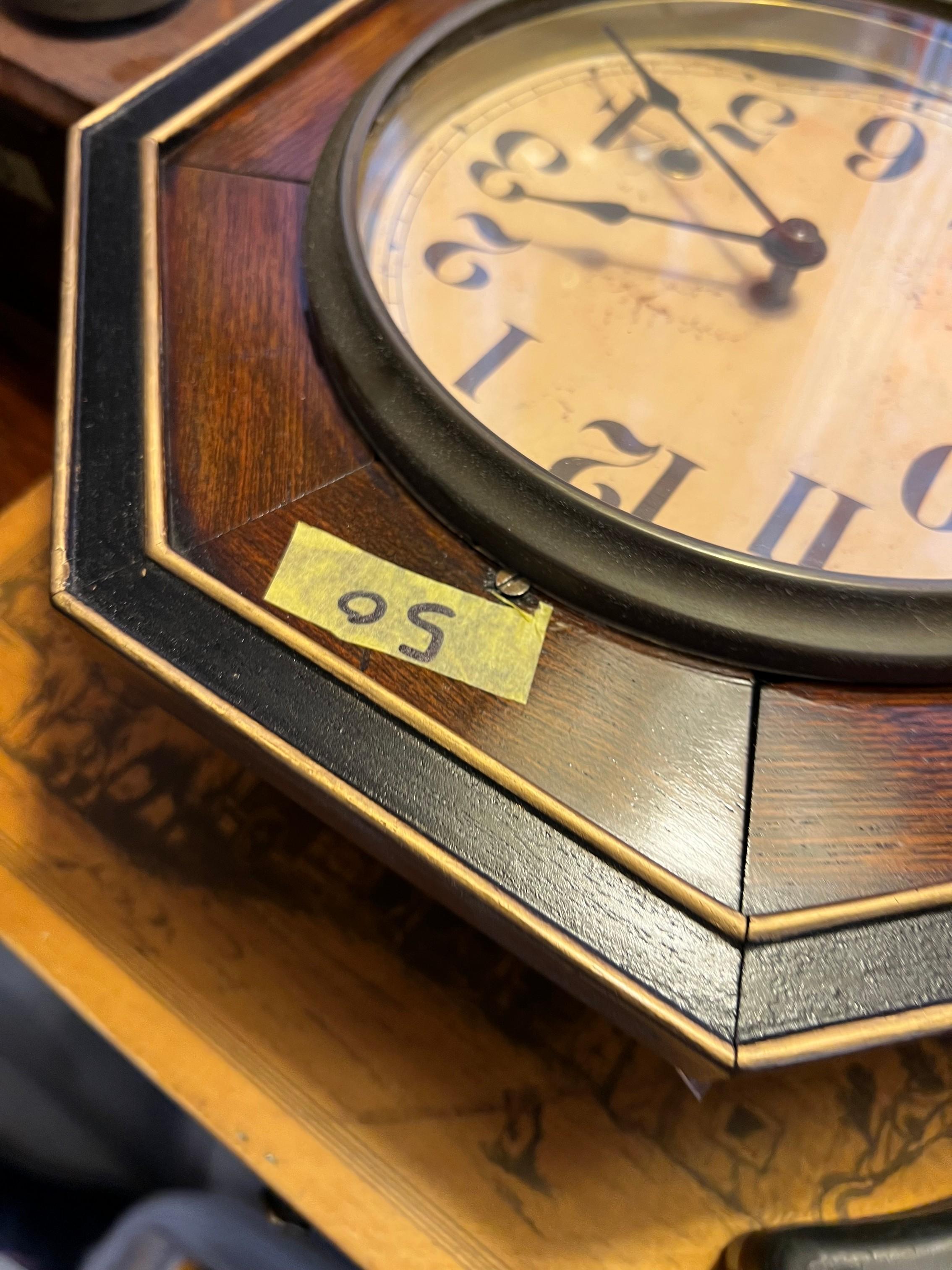 SCHOOLHOUSE REGULATOR CLOCK - CIRCA 1900 ANTIQUE - AICHIKEN CLOCK MAKERS UN