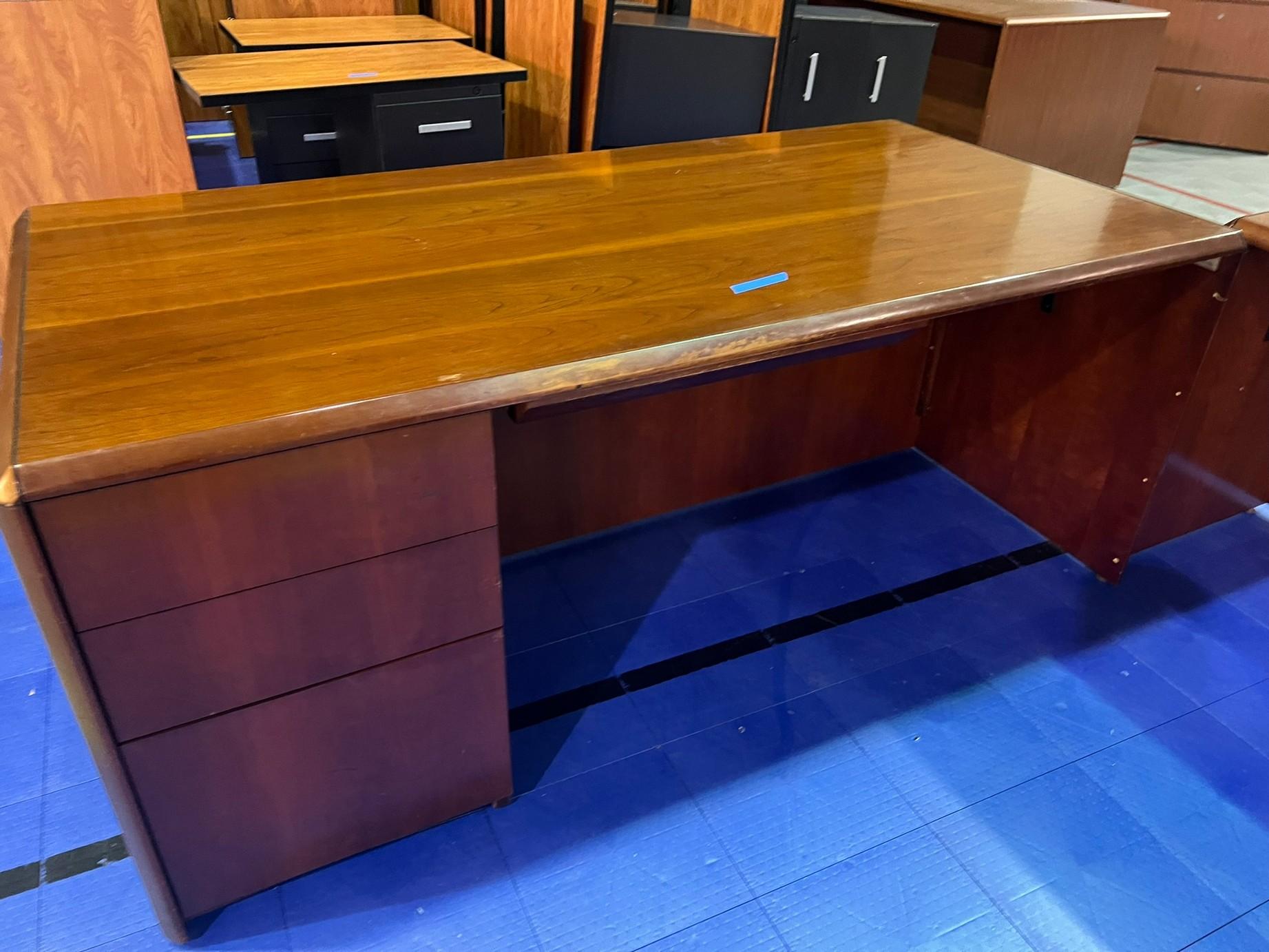 OFFICE SUITE - DESK PLUS MATCHING CREDENZA WITH FILE DRAWERS (LOCATED DAVIE