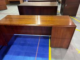 OFFICE SUITE - DESK PLUS MATCHING CREDENZA WITH FILE DRAWERS (LOCATED DAVIE