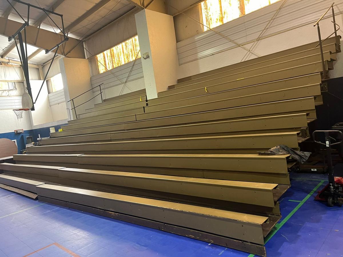 RETRACTABLE GYMNASIUM SEATING - 12 ROWS EACH - APPROX 40' OVERALL EACH (2 B