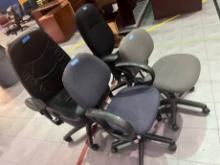 ASSORTED OFFICE CHAIRS - 2 BLACK, 1 BLUE, 1 GREY (LOCATED DAVIE, FL)