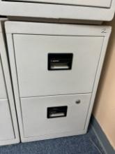 SENTRY LOCKING CABINET - 2 DRAWERS (ONE FILE DRAWER) - WHITE - FIRE RATED (
