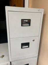 SENTRY LOCKING CABINET - 2 DRAWERS (ONE FILE DRAWER) - WHITE - FIRE RATED (