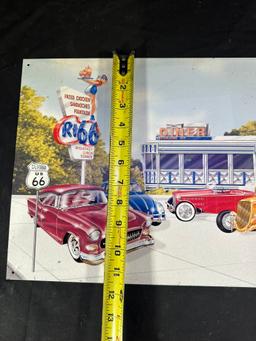 ROUTE US 66 DINER METAL SIGN