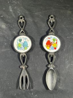 CAST IRON KITCHEN DÉCOR - FORK, SPOON
