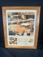 CHEVROLET "USED OK CARS" FRAMED ADVERTISMENT