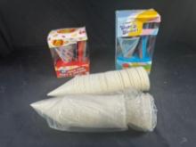 LOT - SNOW CONE CUPS N STRAWS ASSORTED