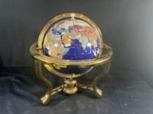 VINTAGE BRASS ATLAS / GEMSTONE WORLD GLOBE