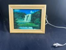 VINTAGE LIGHT UP TABLE TOP MOVING WATERFALL DISPLAY