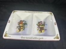 VINTAGE CHRISTAMS PORCELAIN CANDY DISH "A CHRISTAMS STORY