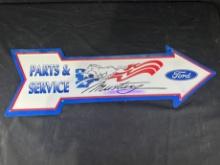 VINTAGE METAL FORD MUSTANG SIGN - "PARTS & SERVICE"