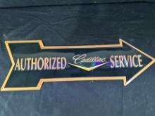 VINTAGE METAL CADILLAC SIGN - "AUTHORIZED SERVICE"