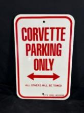 CORVETTE PARKING ONLY METAL SIGN