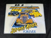 STREET RODS FOREVER METAL SIGN (JOHNNY'S DRIVE IN)