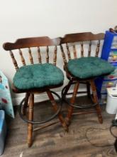 VINTAGE WOOD BAR STOOLS (MATCHING LOT 412)