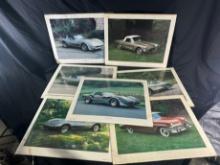 VINTAGE CAR POSTERS ASSORTED