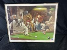 "THE HUSTLER" BY ARTHUR SARNOFF - DOGS PLAYING BILLIARDS