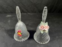 FLORAL GLASS BELLS - VINTAGE