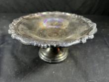 SILVER PLATE PLATTER - PEDESTAL