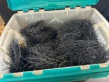 LOT - LARGE TOTE OF JEWELERY SUPPLY, TWINE, ETC - BLACK