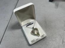 STERLING SILVER NECKLACE - SWAROVSKI ELEMENT HEART SHAPED PENDANT