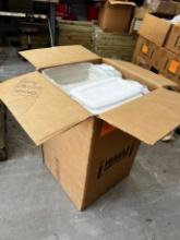 LOT - BOX FULL OF EMPTY STERALITE CONTAINERS WITH LIDS