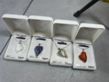 STERLING SILVER NECKLACE - SWAROVSKI ELEMENT ASSORTED - HEART SHAPED PENDAN