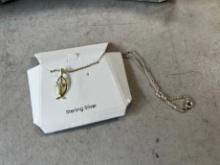 STERLING SILVER NECKLACE - JESUS FISH PENDANT