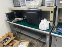 STEEL WORK TABLE - WITH OVERSHELF