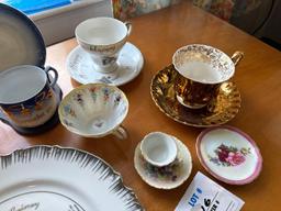 Silver wedding anniversary plate, coffee, cups, tea, cups