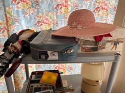 umbrellas, carrying case, hat, art supplies