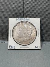 AU 1921 Silver Morgan Dollar