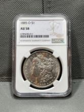 1885-O AU 58 Grade Silver Morgan Dollar