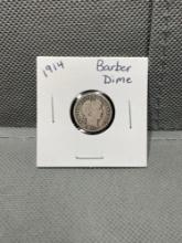 1914 Silver Barber Dime